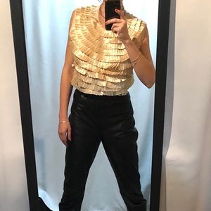 Shinny Beige Top